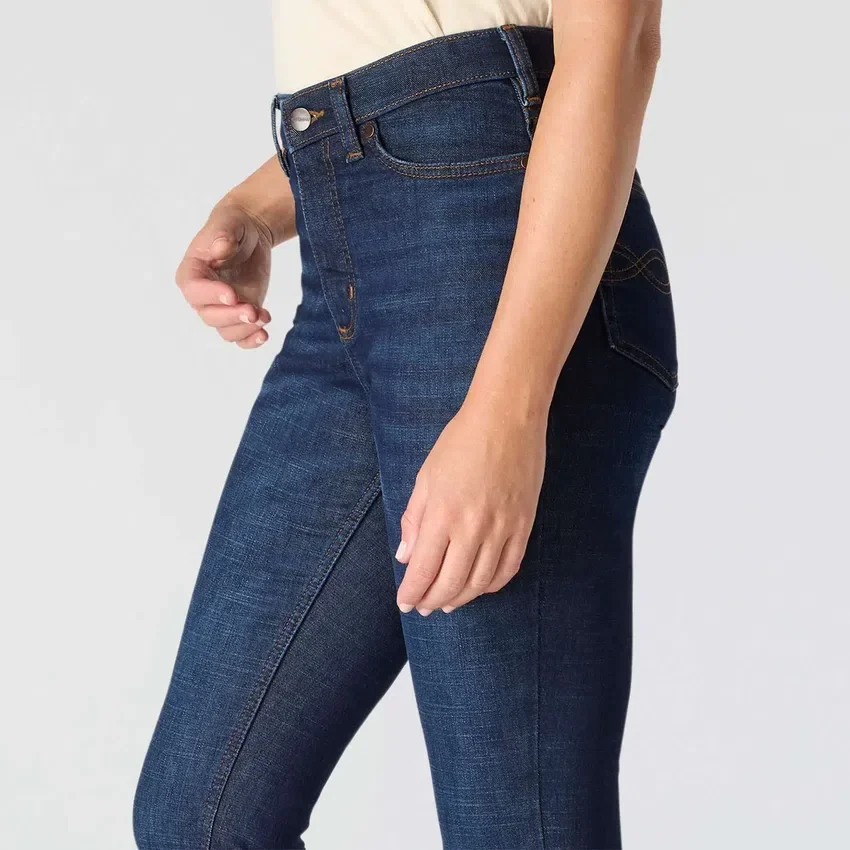 Calças de ganga femininas Tiller de cintura alta e corte bootcut