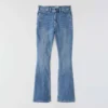 Calças de ganga femininas Tiller de cintura alta e corte bootcut