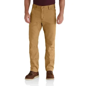 Calças de lona Rigby com joelhos reforçados, corte reto e estilo descontraído - Double Knee Pant de trabalho