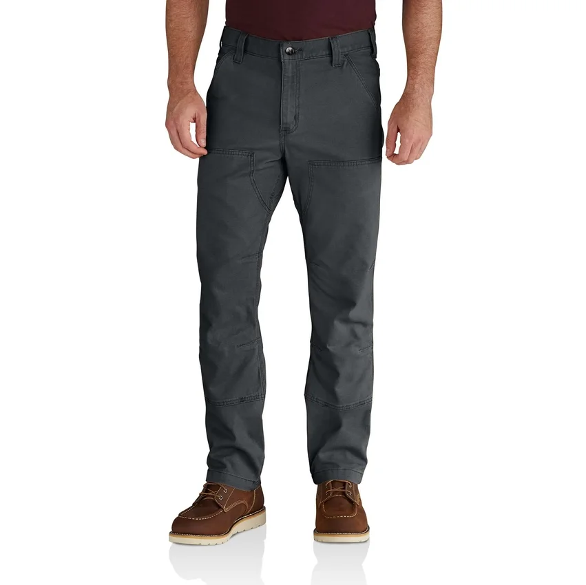 Calças de lona Rigby com joelhos reforçados, corte reto e estilo descontraído - Double Knee Pant de trabalho
