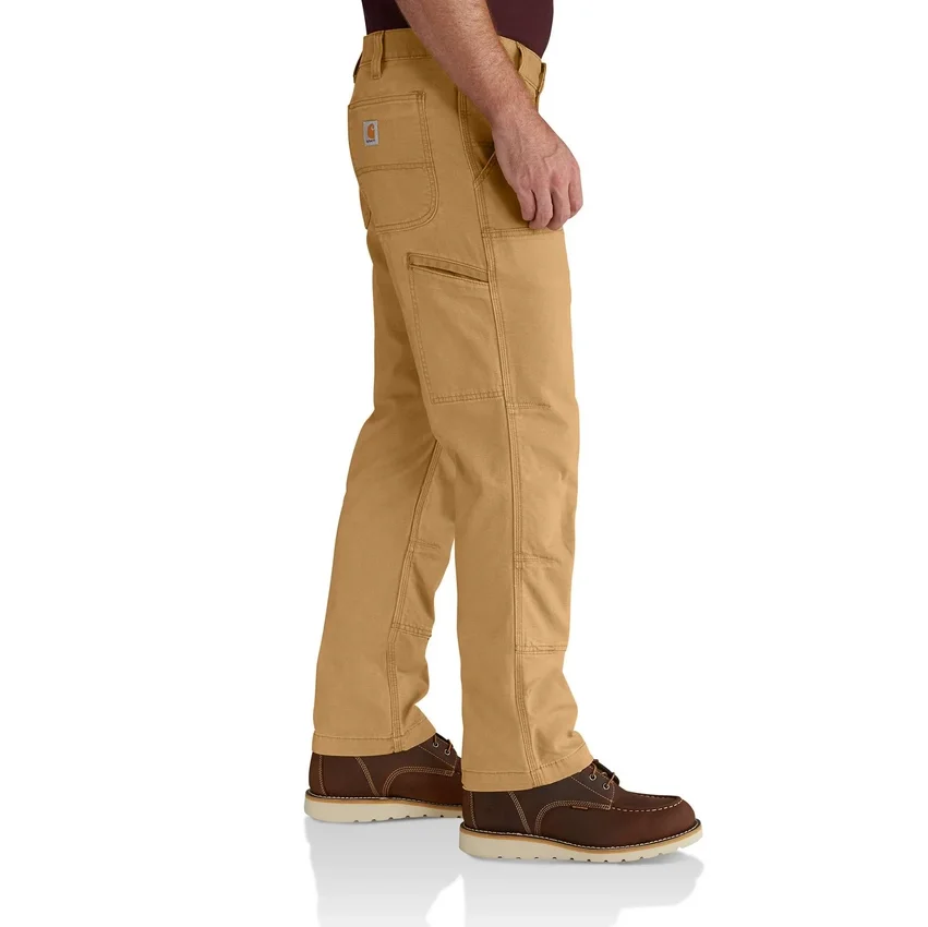 Calças de lona Rigby com joelhos reforçados, corte reto e estilo descontraído - Double Knee Pant de trabalho