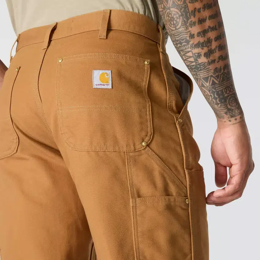 Calças de trabalho carhartt B01 para homem, com corte largo icónico, em tecido «Firm Duck» e joelhos duplos