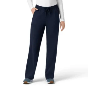 Calças de trabalho femininas Force Cross-Flex em malha, com corte de bota