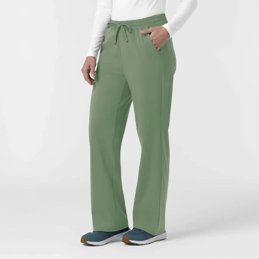 Calças de trabalho femininas Force Cross-Flex em malha, com corte de bota