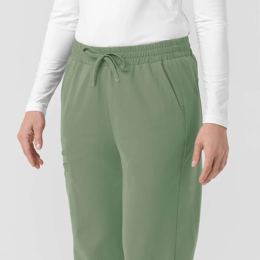 Calças de trabalho femininas Force Cross-Flex em malha, com corte de bota