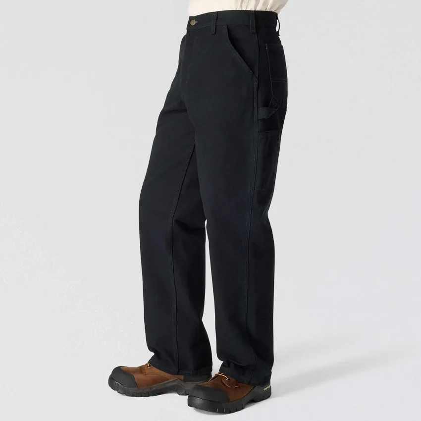 Calças de trabalho masculinas carhartt B11, largas e retas, em tecido de algodão «duck» lavado