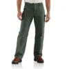 Calças de trabalho masculinas carhartt B111, de corte reto e largo, em tecido de algodão lavado, com forro