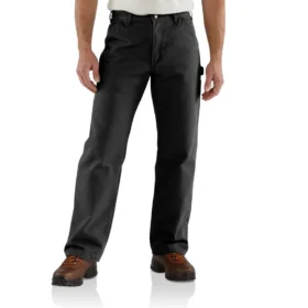 Calças de trabalho masculinas carhartt B111, de corte reto e largo, em tecido de algodão lavado, com forro