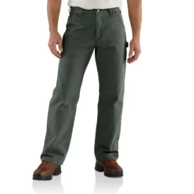 Calças de trabalho masculinas carhartt B111, de corte reto e largo, em tecido de algodão lavado, com forro