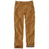 Calças de trabalho masculinas carhartt B111, de corte reto e largo, em tecido de algodão lavado, com forro