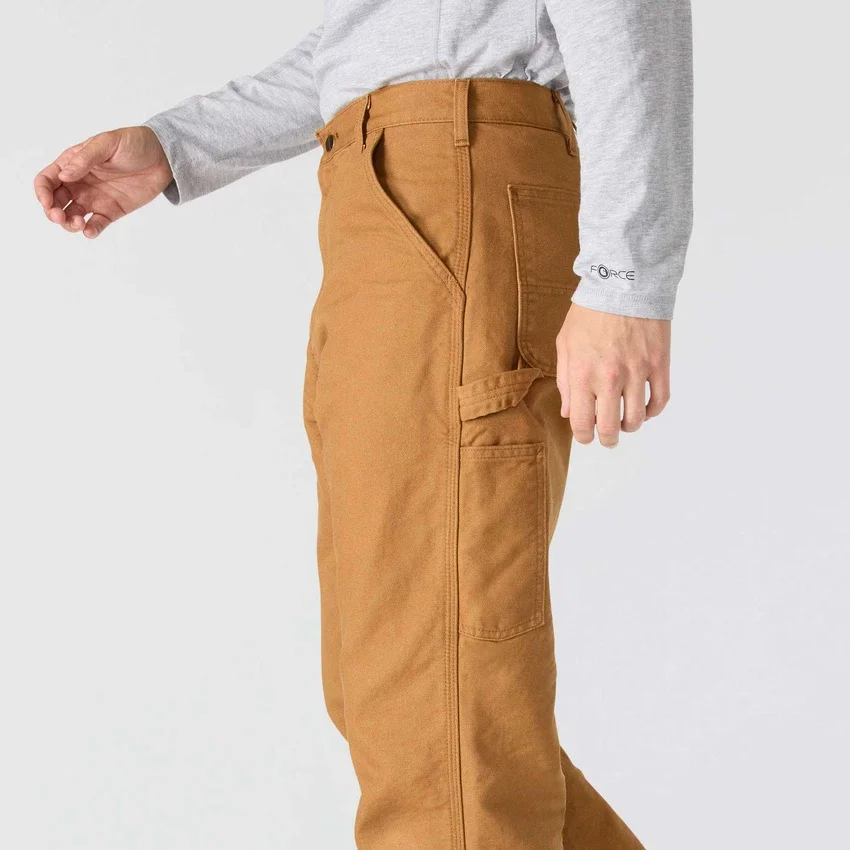 Calças de trabalho masculinas carhartt B111, de corte reto e largo, em tecido de algodão lavado, com forro
