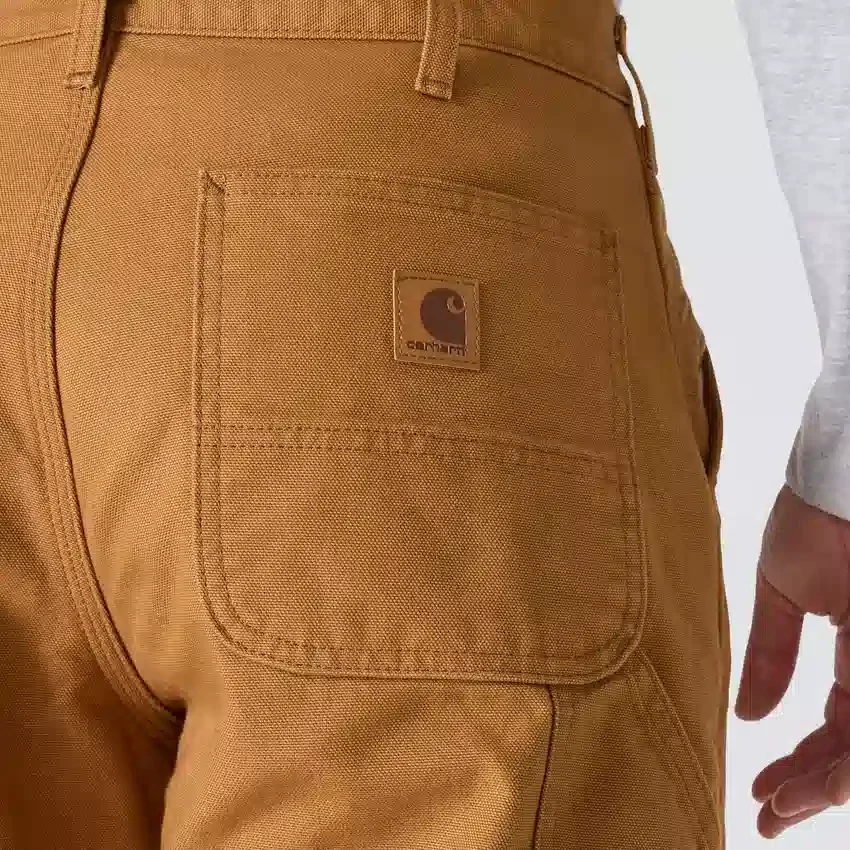 Calças de trabalho masculinas carhartt B111, de corte reto e largo, em tecido de algodão lavado, com forro