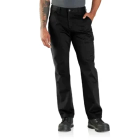 Calças de trabalho masculinas carhartt B324 em sarja, corte reto e descontraído