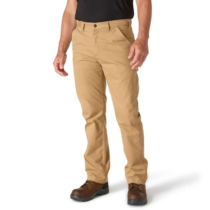Calças de trabalho masculinas carhartt B324 em sarja, corte reto e descontraído
