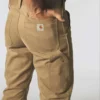 Calças de trabalho masculinas carhartt B324 em sarja, corte reto e descontraído