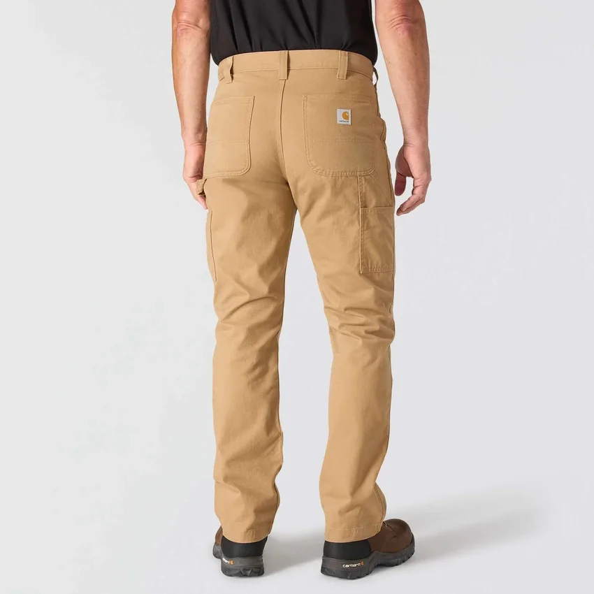 Calças de trabalho masculinas carhartt B324 em sarja, corte reto e descontraído
