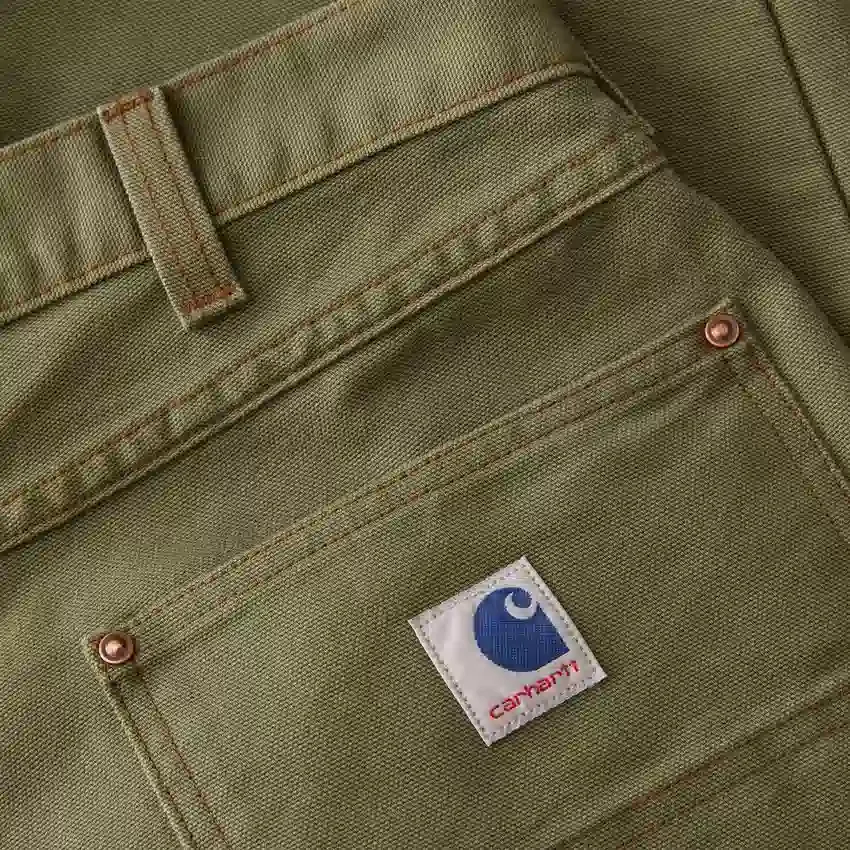 Calças de trabalho masculinas da série Crafted, de corte descontraído e perna reta, em tecido de algodão «duck»