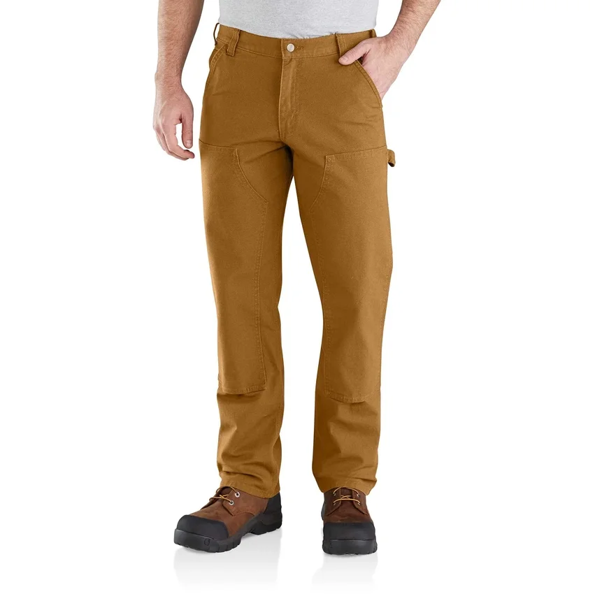 Calças de trabalho masculinas de corte reto descontraído, em tecido Rugged Flex Duck, com joelhos duplos