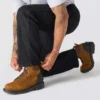 Calças de trabalho masculinas de corte reto descontraído, em tecido Rugged Flex Duck, com joelhos duplos