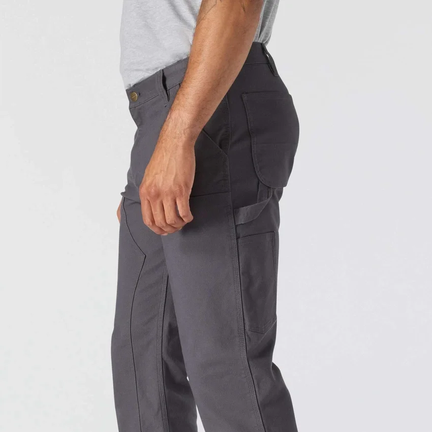 Calças de trabalho masculinas de corte reto descontraído, em tecido Rugged Flex Duck, com joelhos duplos