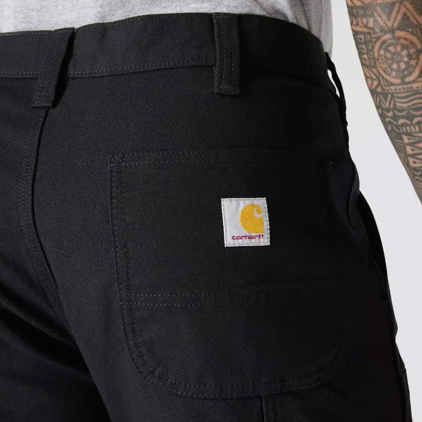 Calças de trabalho masculinas de corte reto descontraído, em tecido Rugged Flex Duck, com joelhos duplos