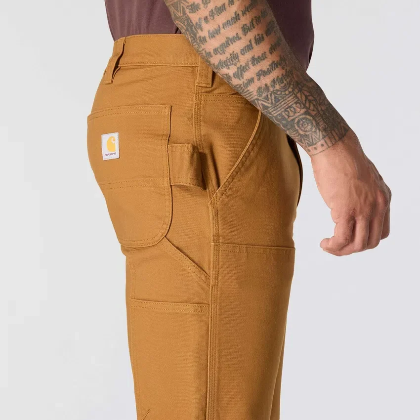 Calças de trabalho masculinas justas e afuniladas, em tecido «Rugged Flex Duck», com joelhos reforçados