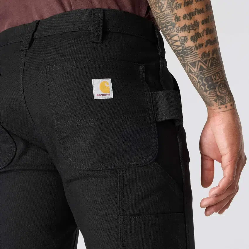 Calças de trabalho masculinas justas e afuniladas, em tecido «Rugged Flex Duck», com joelhos reforçados
