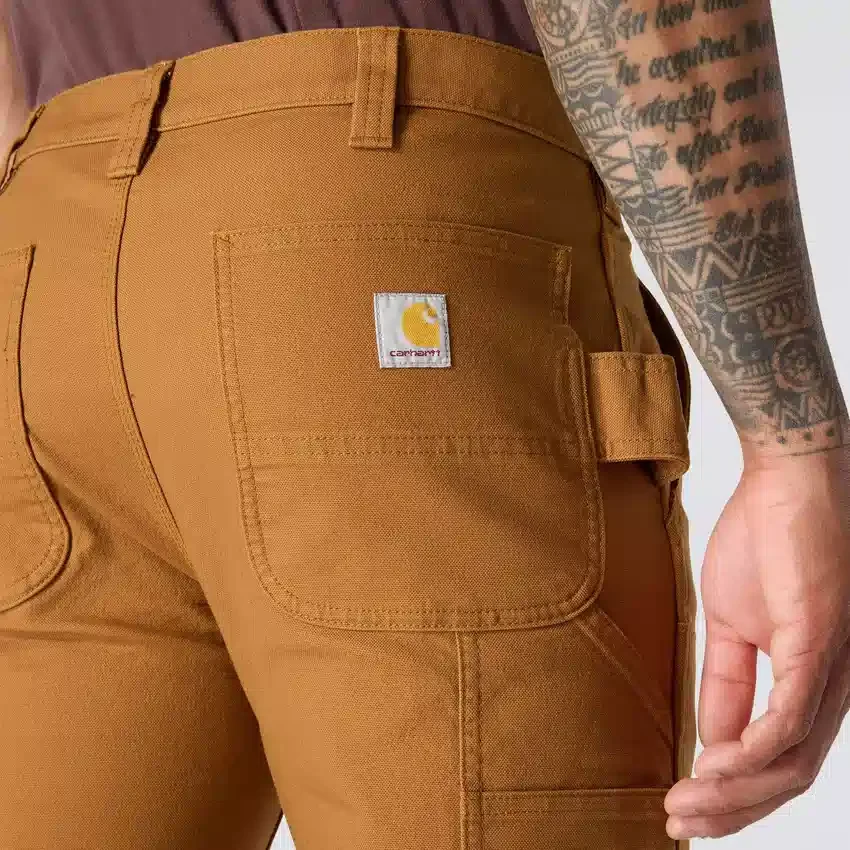 Calças de trabalho masculinas justas e afuniladas, em tecido «Rugged Flex Duck», com joelhos reforçados