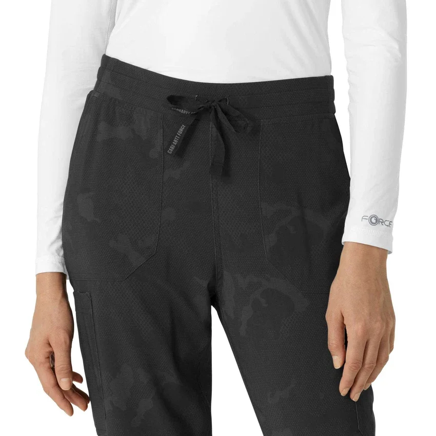 Calças de trabalho tipo jogger cargo estampadas para mulher