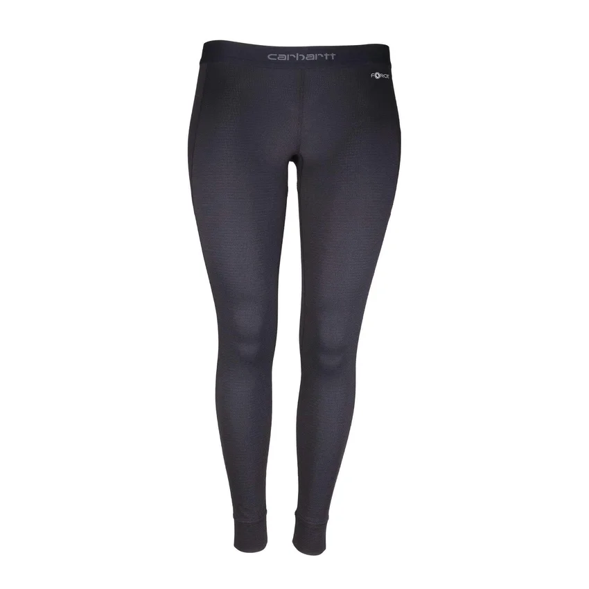 Calças femininas Carhartt Force® de peso médio com padrão waffle para usar como camada base