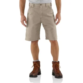 Calções de trabalho utilitários de lona de algodão de corte largo carhartt B147 para homem