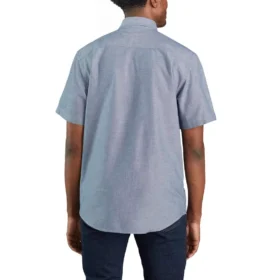 Camisa de chambray com manguitos curtos e corte largo Fort para homem – Camisas de trabalho para homem
