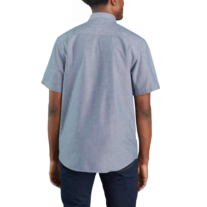 Camisa de chambray com manguitos curtos e corte largo Fort para homem - Camisas de trabalho para homem