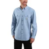 Camisa de chambray com manguitos largos e corte largo Fort para homem - Camisas de trabalho para homem