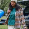 Camisa de flanela com manguitos longos e corte descontraído da série de fibras Tencel™ para mulher