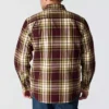 Camisa de flanela xadrez de manguitos largos, corte largo e tecido pesado