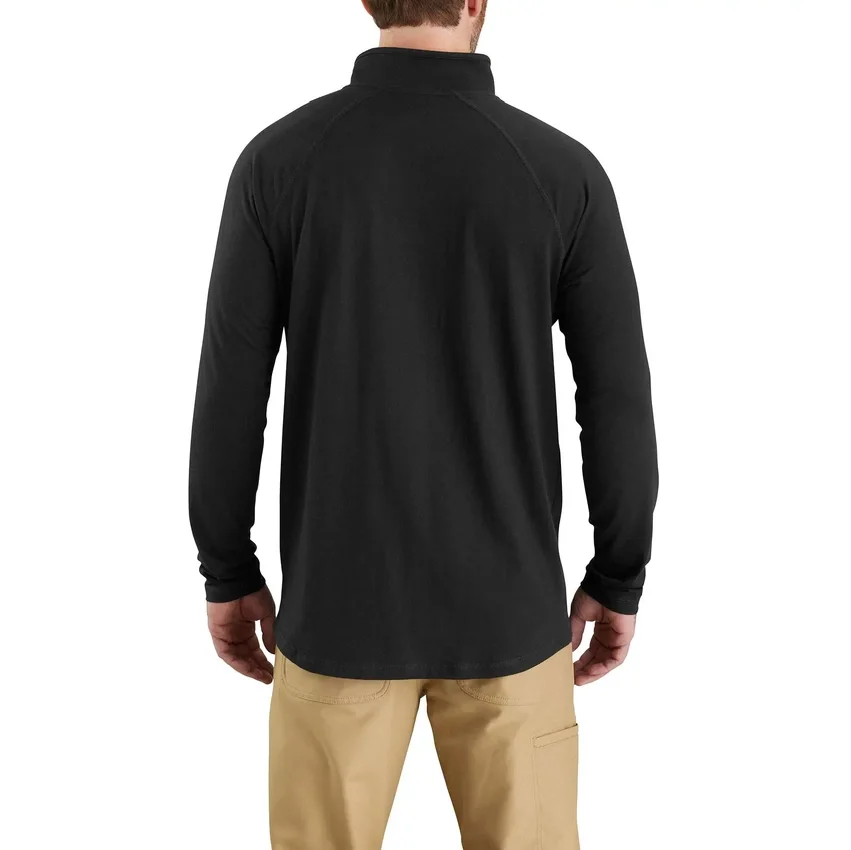Camisa de manguitos compridos com zíper de um quarto para homem, da linha Force, com absorção de humidade