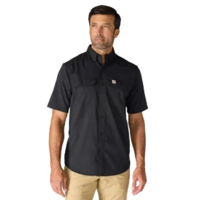 Camisa de manguitos curtos de corte descontraído Force Sun Defender™ em chambray para homem - Camisas com proteção solar