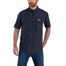 Camisa de manguitos curtos de corte descontraído Force Sun Defender™ em chambray para homem - Camisas com proteção solar