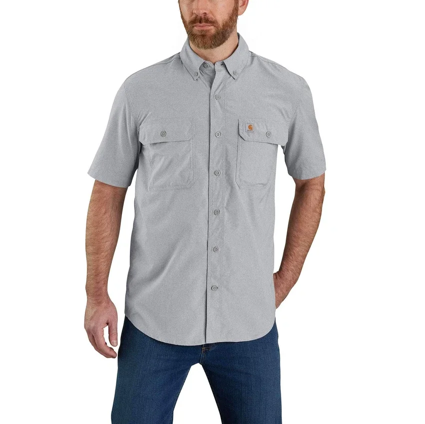 Camisa de manguitos curtos de corte descontraído Force Sun Defender™ em chambray para homem - Camisas com proteção solar