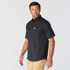 Camisa de manguitos curtos de corte descontraído Force Sun Defender™ em chambray para homem – Camisas com proteção solar