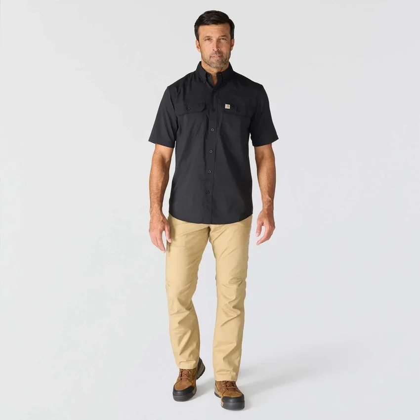 Camisa de manguitos curtos de corte descontraído Force Sun Defender™ em chambray para homem - Camisas com proteção solar