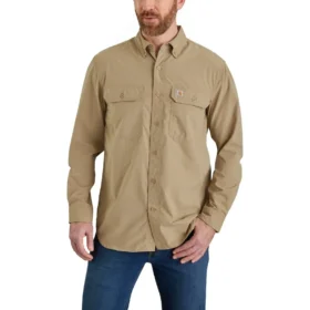 Camisa de manguitos longos de corte descontraído Force Sun Defender™ em chambray para homem - Camisas com proteção solar