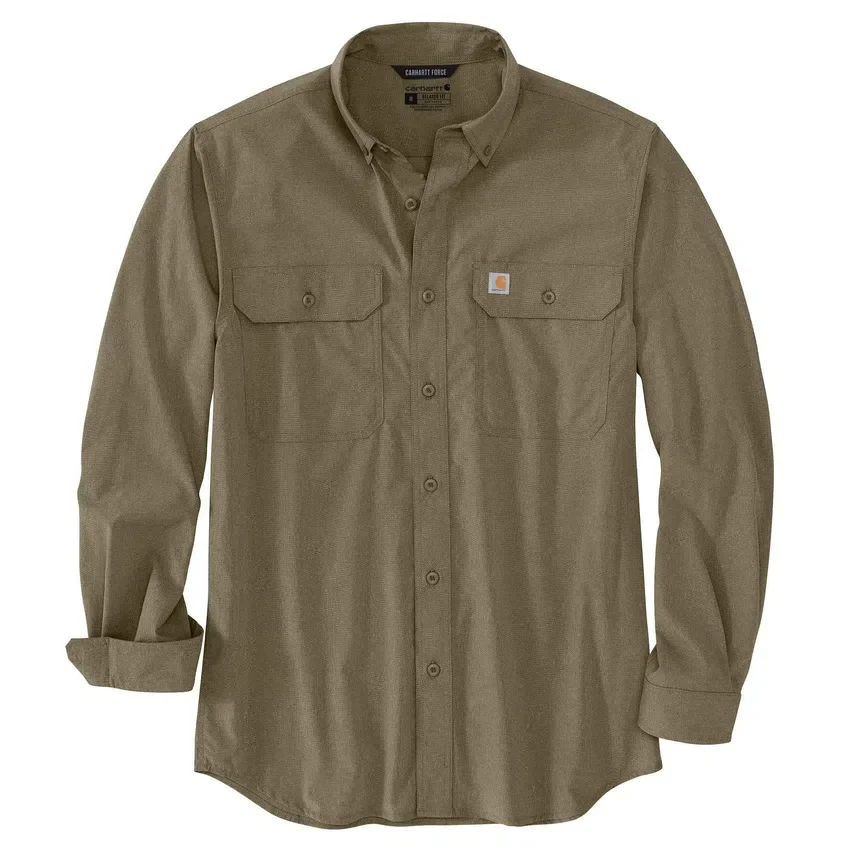 Camisa de manguitos longos de corte descontraído Force Sun Defender™ em chambray para homem - Camisas com proteção solar