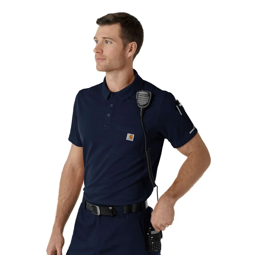 Camisa de polo de manguitos cortos leves Rugged Flex® Rscu para uso clínico