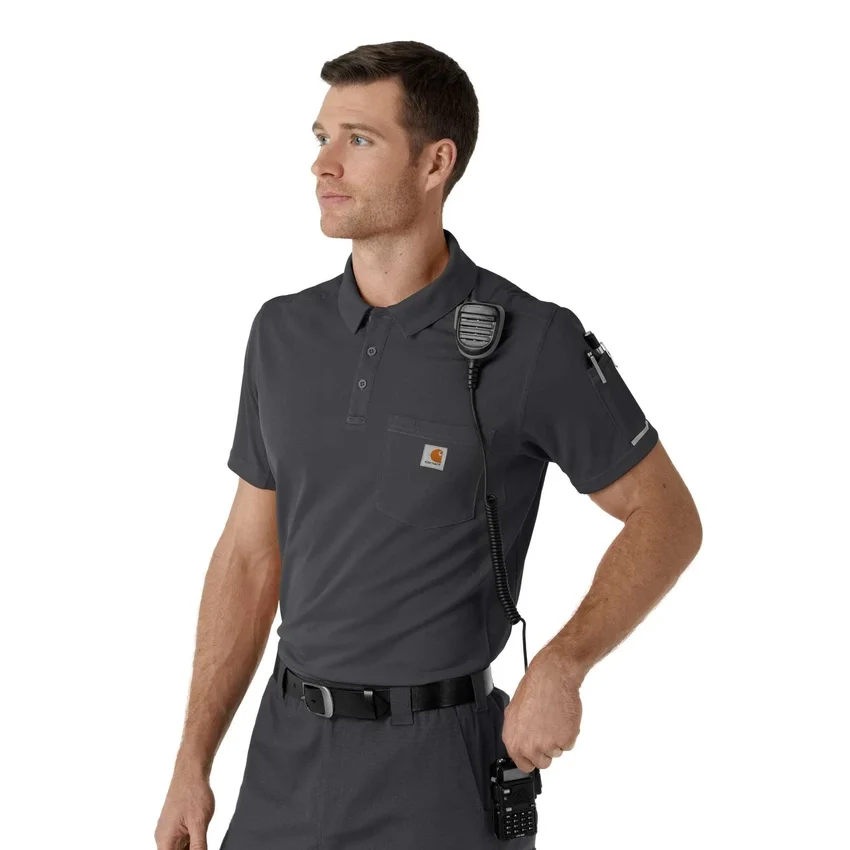 Camisa de polo de manguitos cortos leves Rugged Flex® Rscu para uso clínico