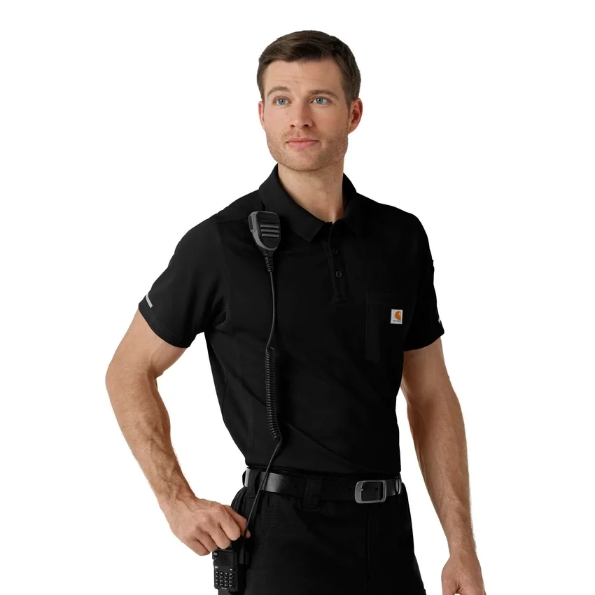 Camisa de polo de manguitos cortos leves Rugged Flex® Rscu para uso clínico