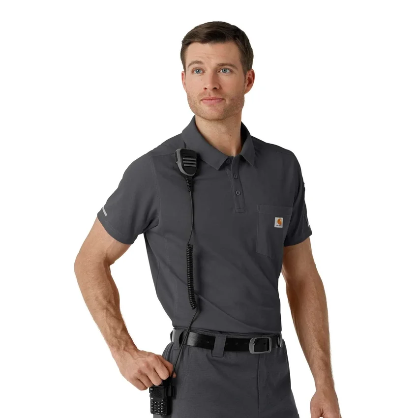 Camisa de polo de manguitos cortos leves Rugged Flex® Rscu para uso clínico