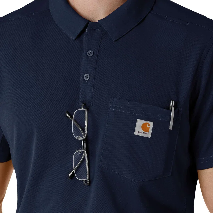 Camisa de polo de manguitos cortos leves Rugged Flex® Rscu para uso clínico