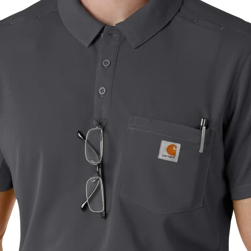 Camisa de polo de manguitos cortos leves Rugged Flex® Rscu para uso clínico